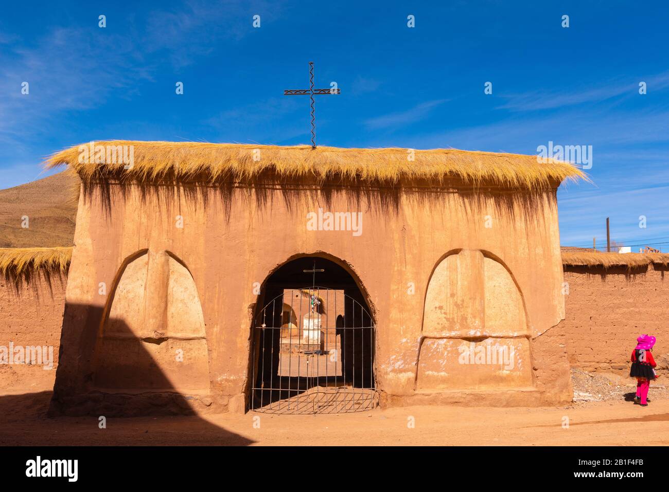 Ingresso Alla Capilla Cementerio San Roque O Alla Cappella Del Cimitero San Roque, Susques, Altiplano, Ande Mountains, Argentina Nordoccidentale, America Latina Foto Stock