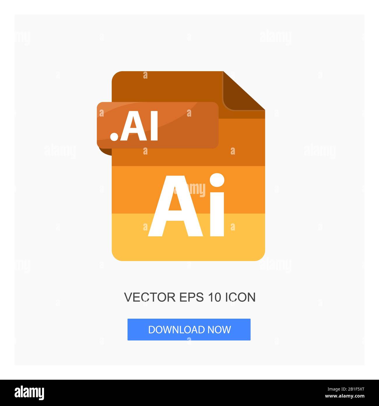 Formati Dei Documenti .Ai File Carta Marrone Tono Colore Flat Icona Vector Illustrazione Sfondo Bianco Foto Stock