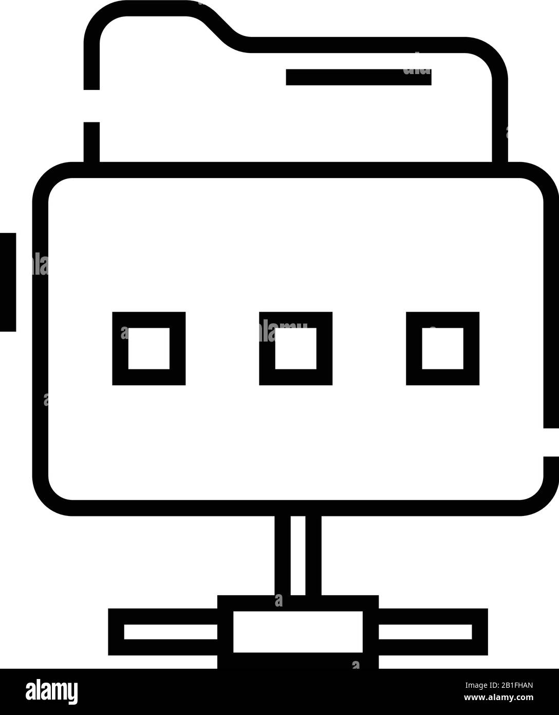 Icona della linea di Gestione file, simbolo concettuale, illustrazione del vettore di contorno, simbolo lineare. Illustrazione Vettoriale