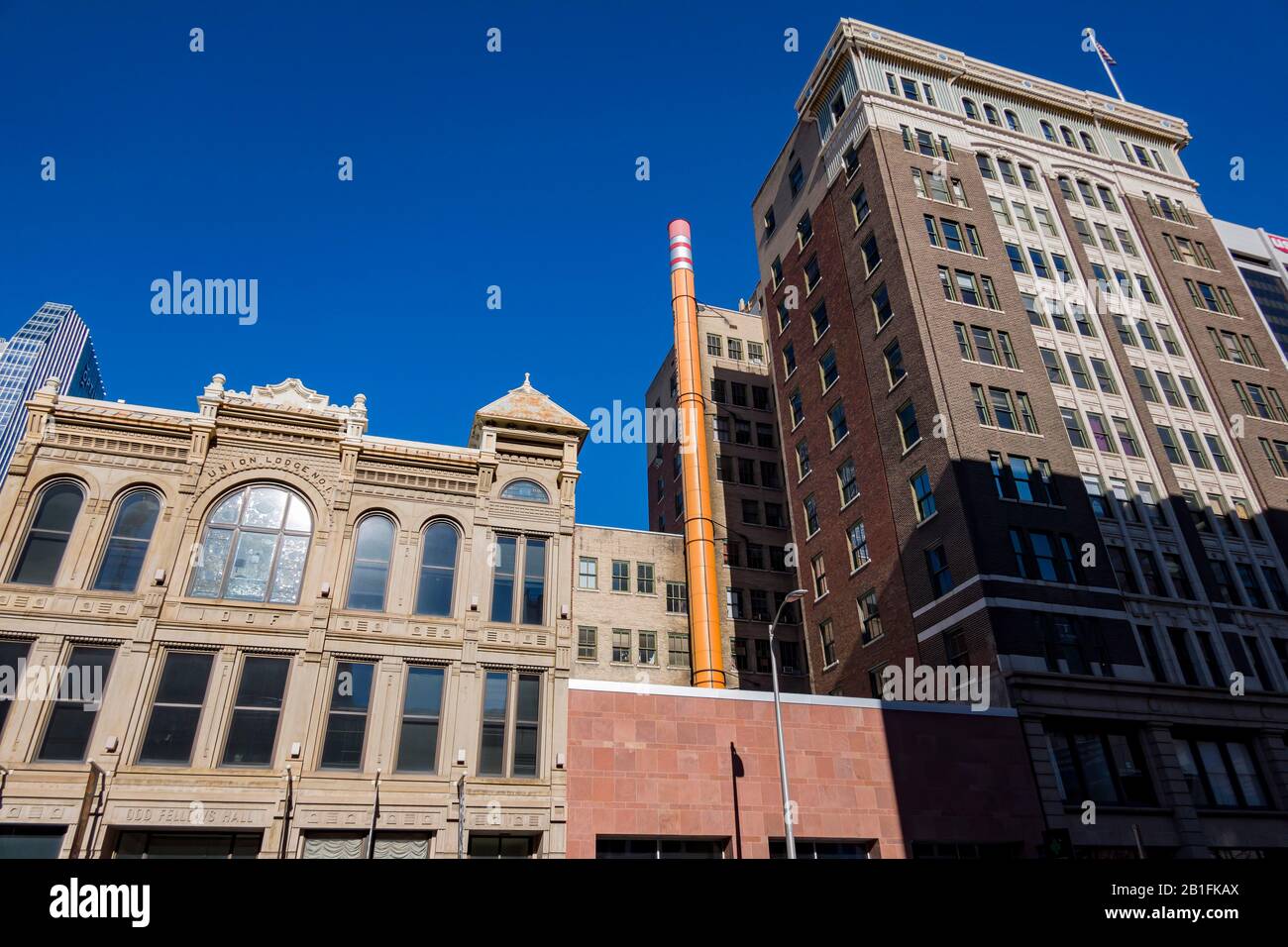 Denver, 14 FEBBRAIO: Vista mattutina del centro di Denver il 14 FEBBRAIO 2020 a Denver, Colorado Foto Stock