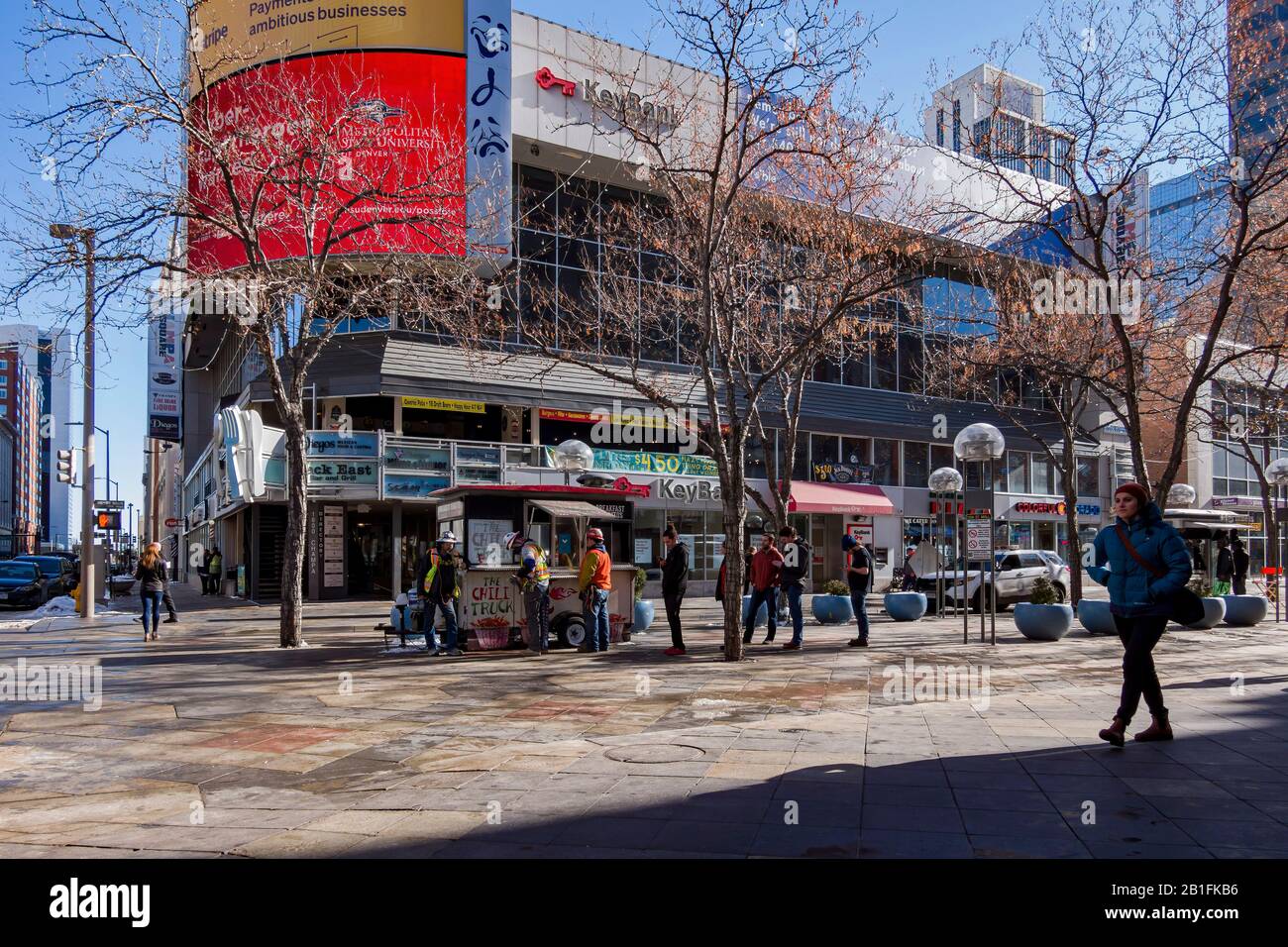 Denver, 14 FEBBRAIO: Vista mattutina del centro di Denver il 14 FEBBRAIO 2020 a Denver, Colorado Foto Stock