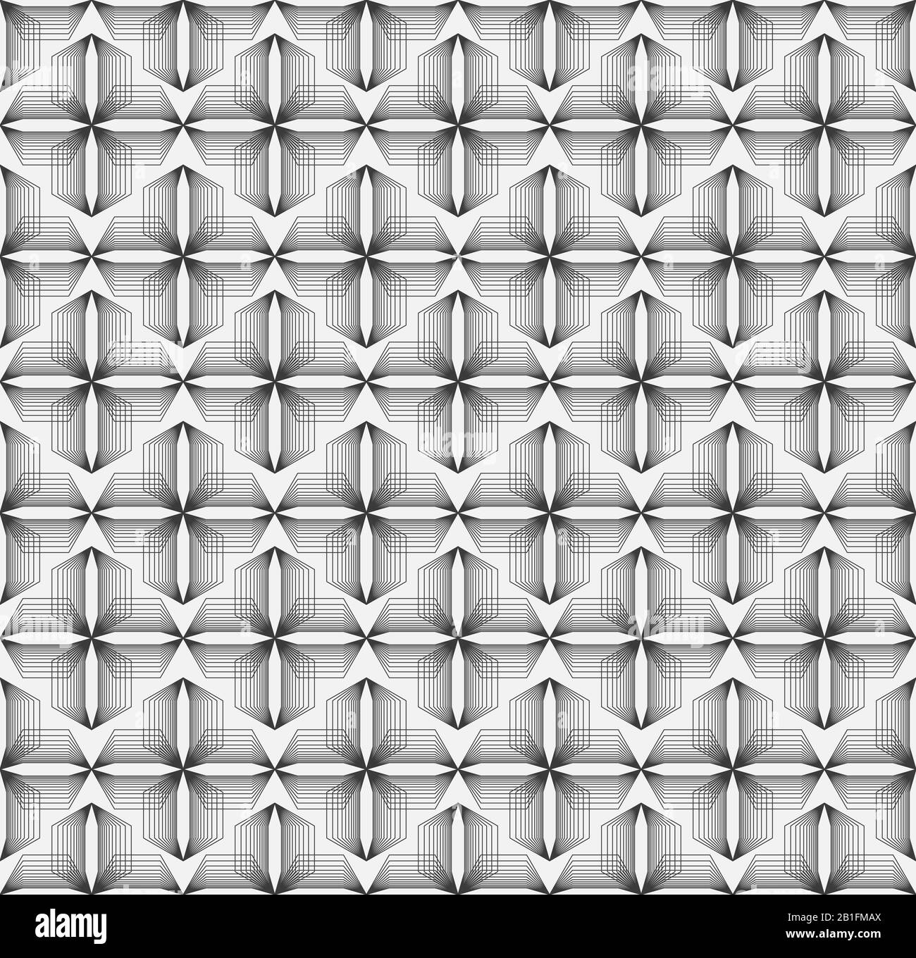 Schema esagonale senza cuciture. Astratto bianco e nero ripetere texture sfondo geometrico. Illustrazione Vettoriale