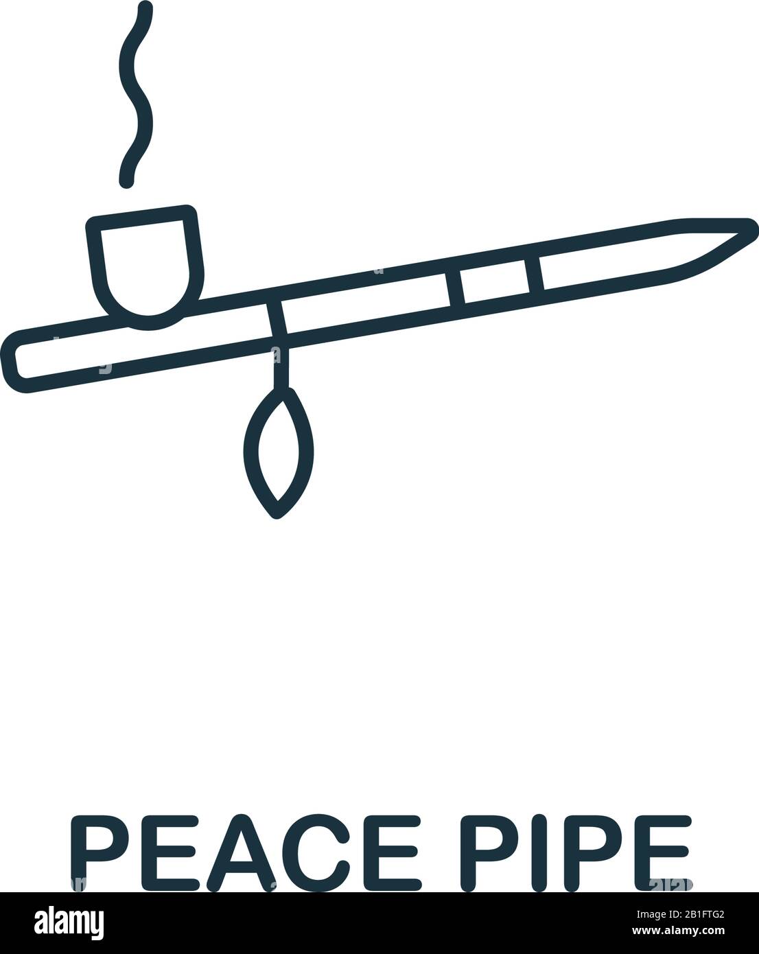 Icona di Peace Pipe dalla collezione usa. Semplice linea Peace Pipe icona per modelli, web design e infografiche Illustrazione Vettoriale