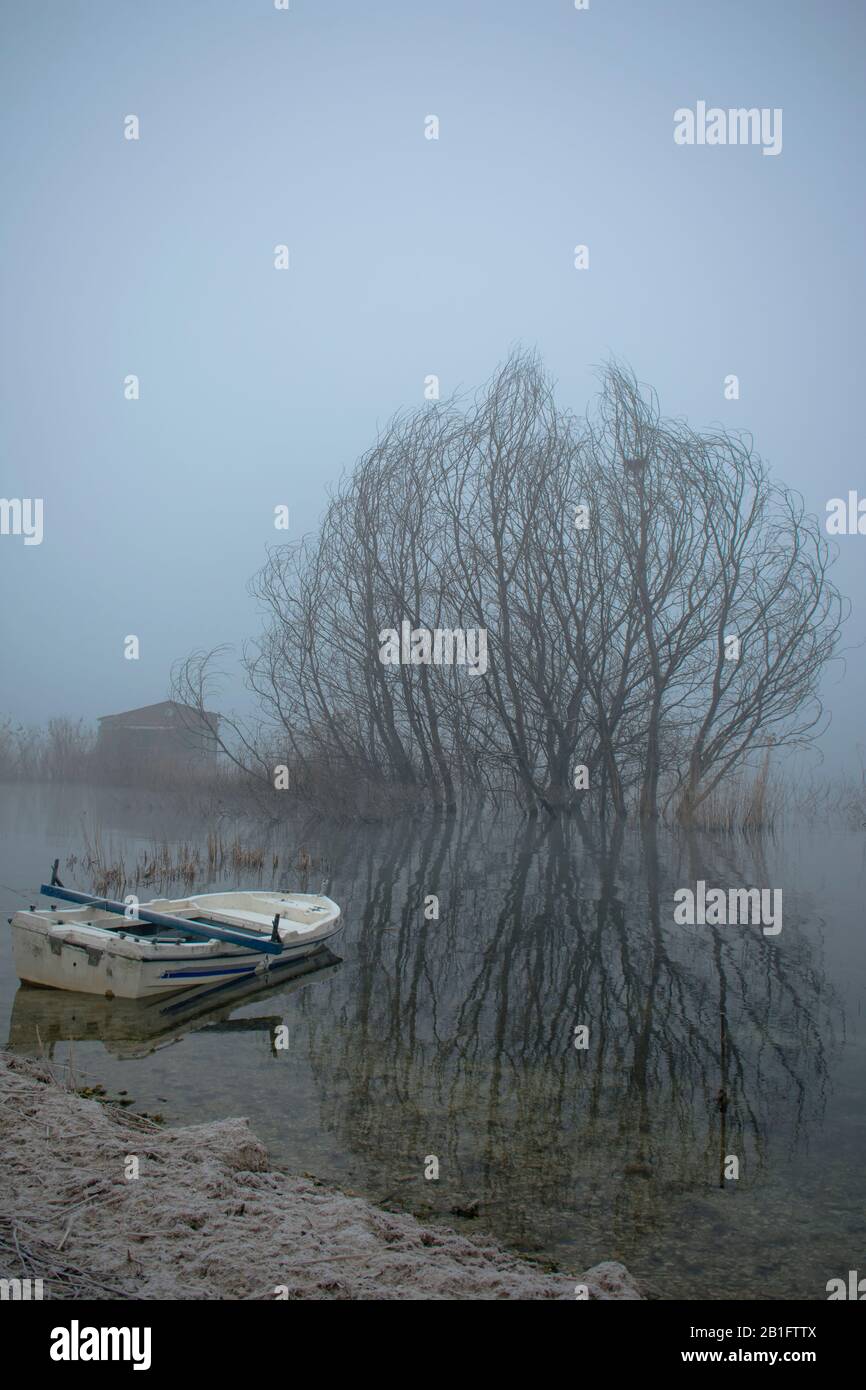 Lago Vegoritida in Macedonia Arnissa in Grecia Foto Stock