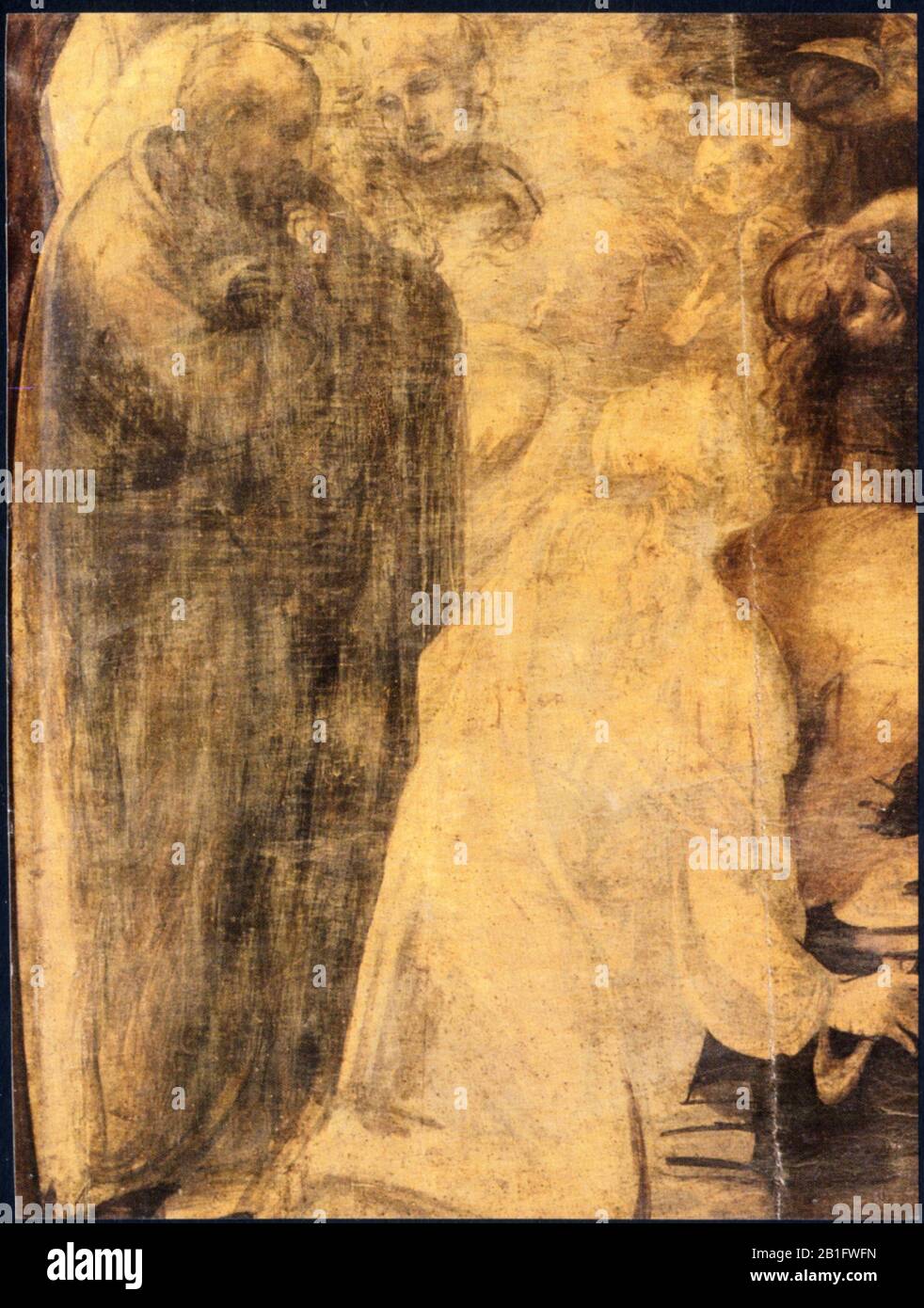 Leonardo da Vinci. Adorazione dei Magi.detail.1481. Foto Stock