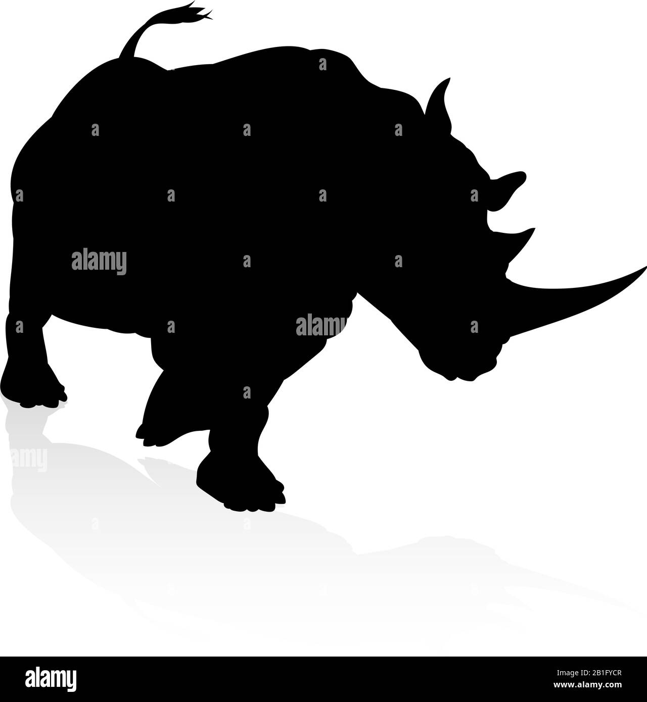 Rhino Silhouette di animali Illustrazione Vettoriale