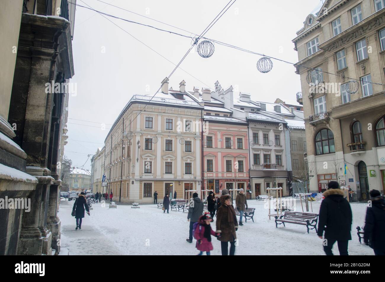 Vita Quotidiana A Lviv (Editoriale) Foto Stock