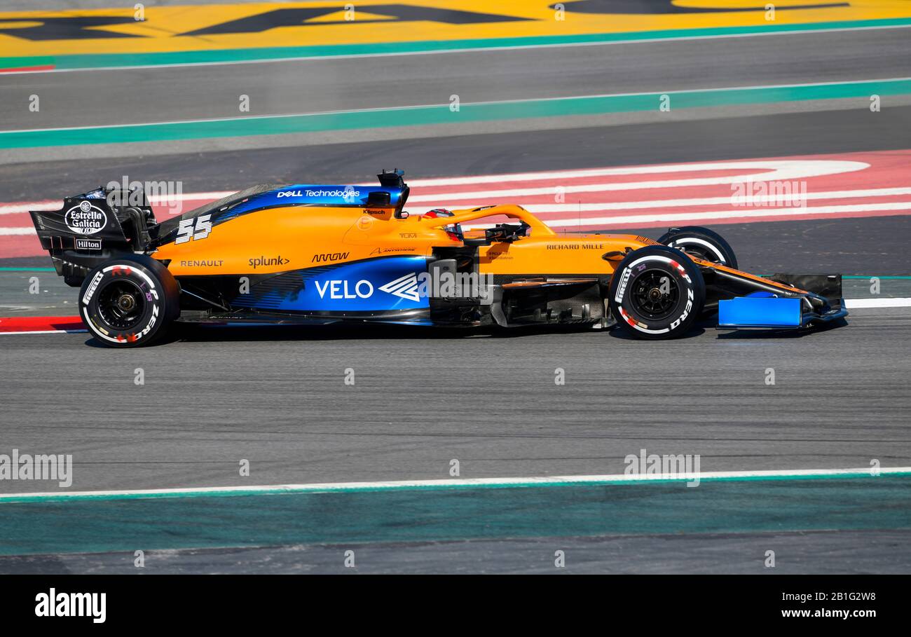 Circuito de Barcelona-Catalunya a Montmelo Spagna 20.2.2020, test pre-stagione di Formula 1, Carlos Sainz (ESP), McLaren Foto Stock