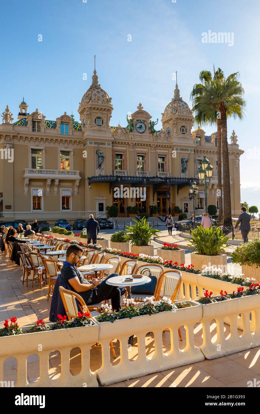 Monte Carlo Casino E Cafe De Paris, Monte Carlo, Monaco Foto Stock