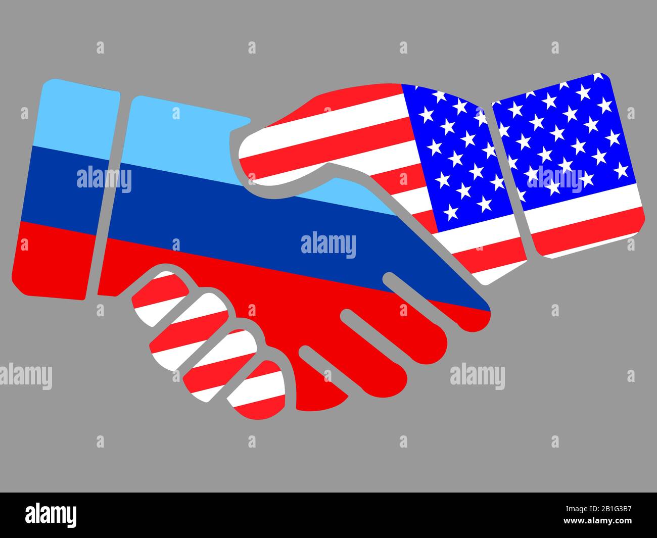 Luhansk Repubblica popolare e USA bandiere Handshake vettore Illustrazione Vettoriale