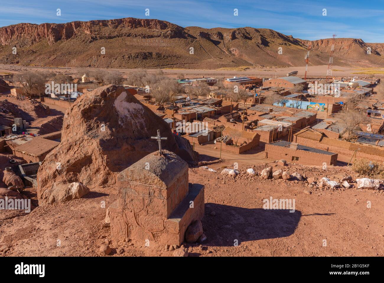 Piccola città di Susques nella National Route 52, Ande ad alta quota, deserto di Puna, provincia di Jujuy, NW Argentina, America Latina Foto Stock