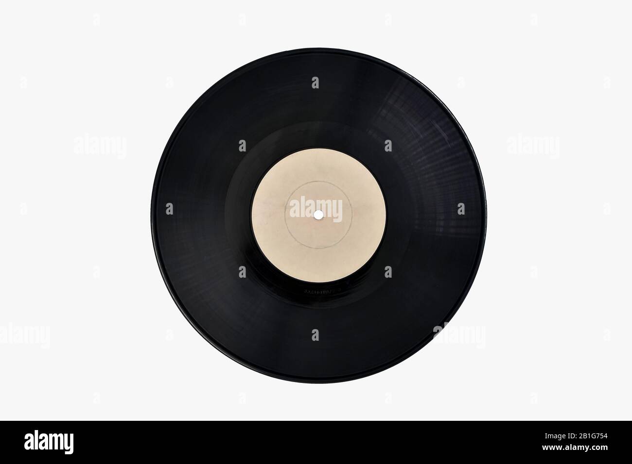 Vecchio disco in vinile isolato su sfondo nero Foto Stock