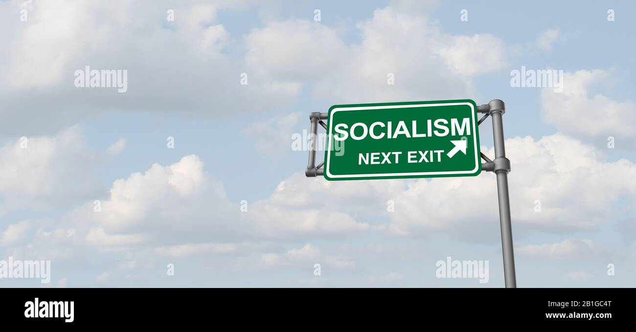 Socialismo e governo socialista come programma politico liberale sistema politico e politico economico di sinistra o sinistra idea di inclinazione. Foto Stock