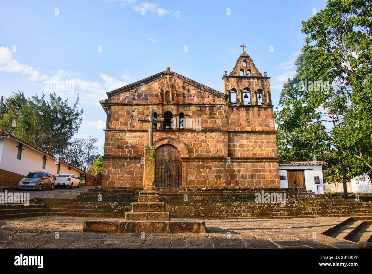 La Capilla De Santa Barbara (Cappella Di Santa Barbara) In Barichara Coloniale, Santander, Colombia Foto Stock
