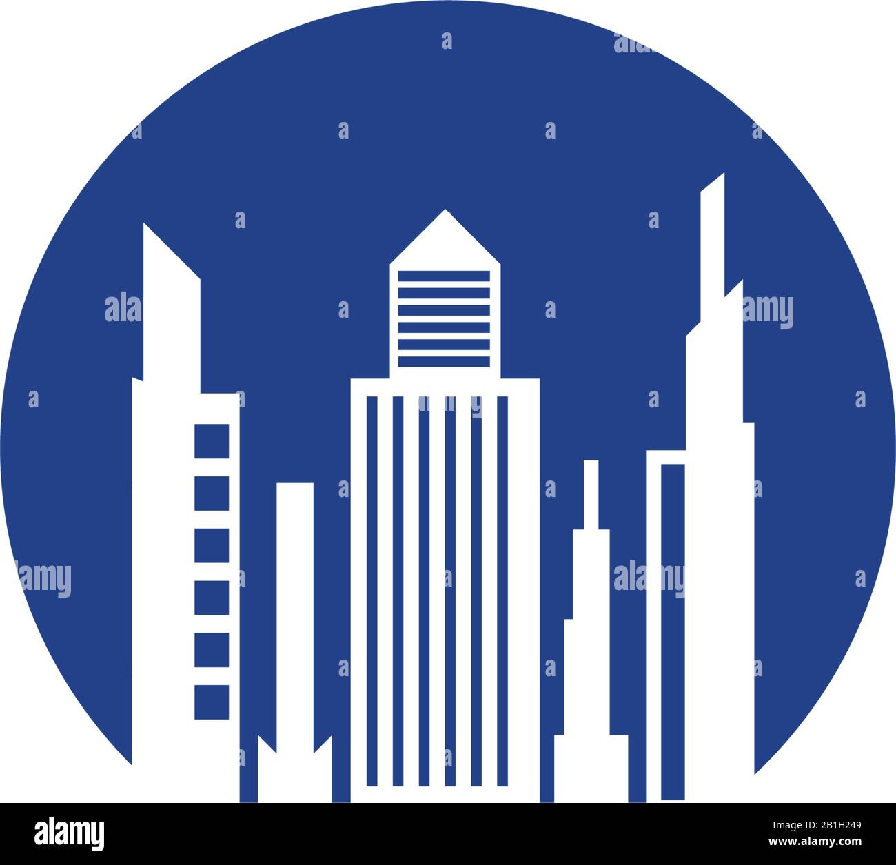 Città moderna skyline . città silhouette. illustrazione vettoriale in design piatto Illustrazione Vettoriale