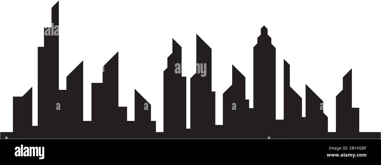 Città moderna skyline . città silhouette. illustrazione vettoriale in design piatto Illustrazione Vettoriale