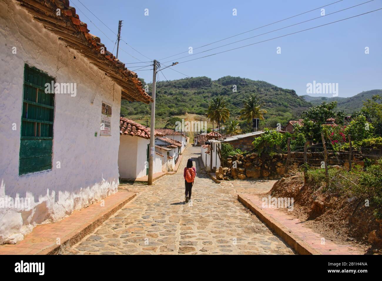 Trekking a Camino Real, Barichara, Santander, Colombia Foto Stock