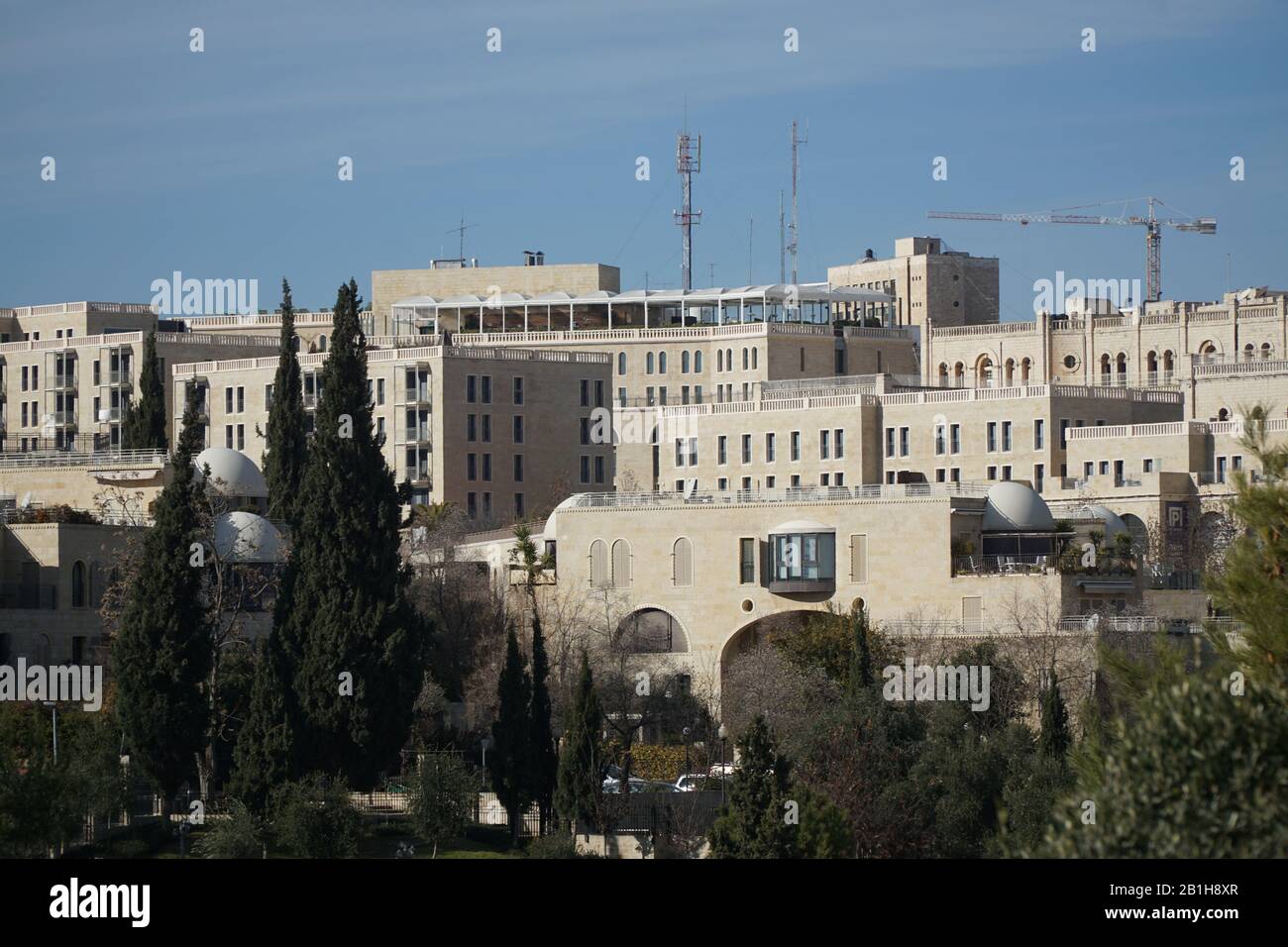 Gerusalemme Occidentale vista dalla Città Vecchia Foto Stock