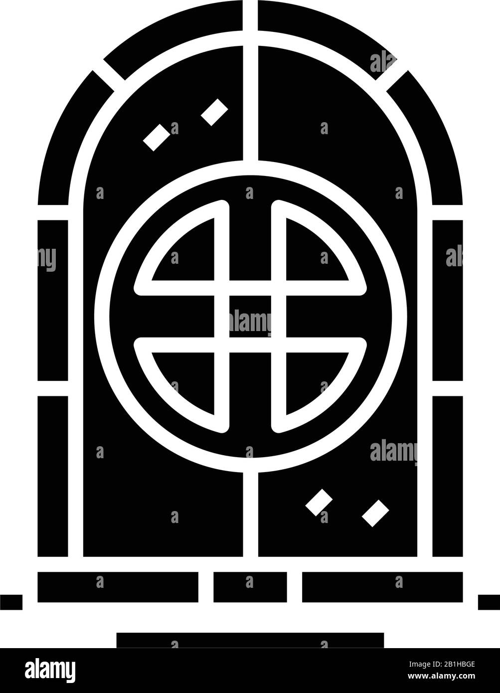 Antica icona nera del portale, illustrazione concettuale, simbolo piatto vettoriale, simbolo glifo. Illustrazione Vettoriale