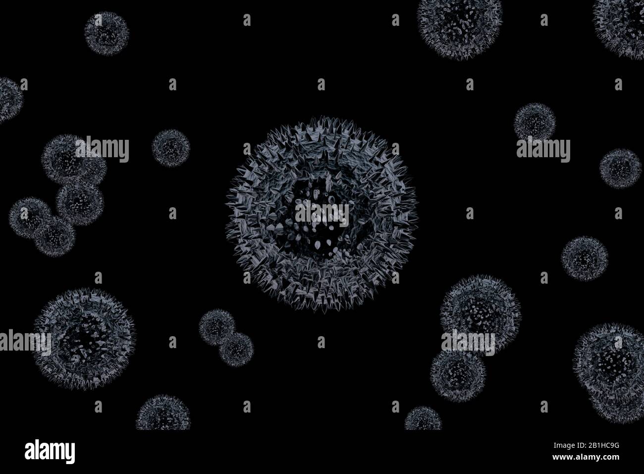 Virus, immagine astratta di infezione o malattia Foto Stock
