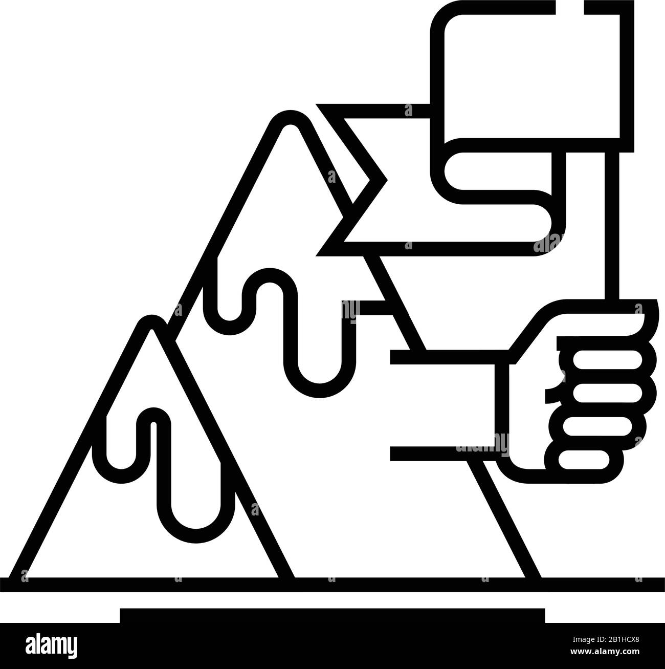 Icona della linea di segnalazione, simbolo concettuale, illustrazione del vettore di contorno, simbolo lineare. Illustrazione Vettoriale