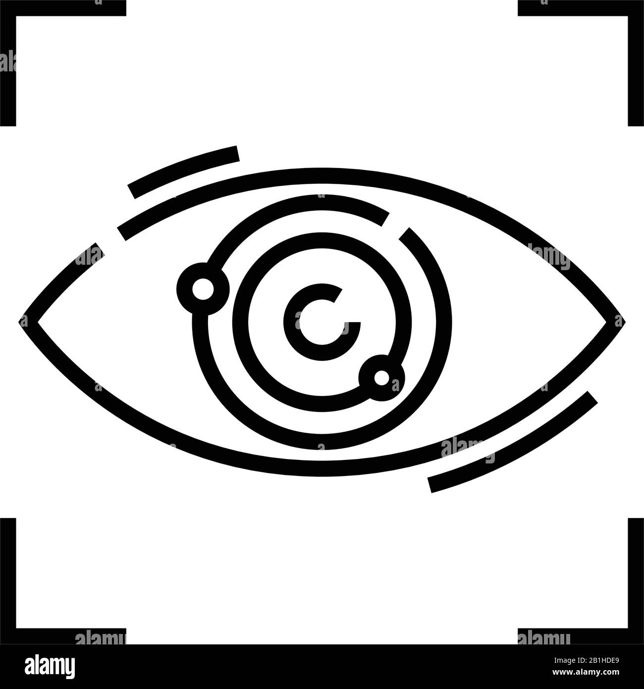 Dopo l'icona della linea dell'occhio, il simbolo del concetto, l'illustrazione del vettore del contorno, il simbolo lineare. Illustrazione Vettoriale