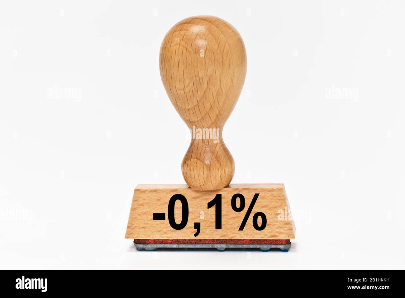 un timbro con la scritta meno 0,1 per cento Foto Stock