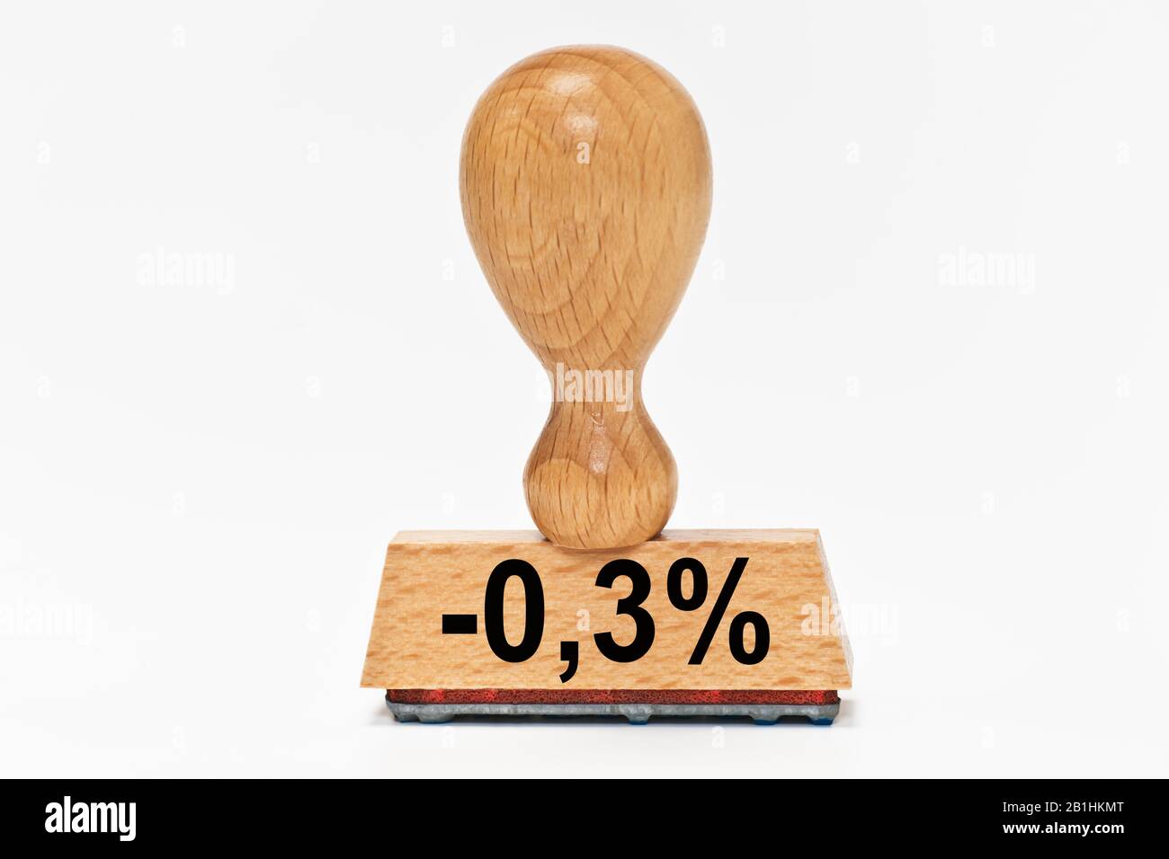 un timbro con l'iscrizione meno 0,3 per cento Foto Stock
