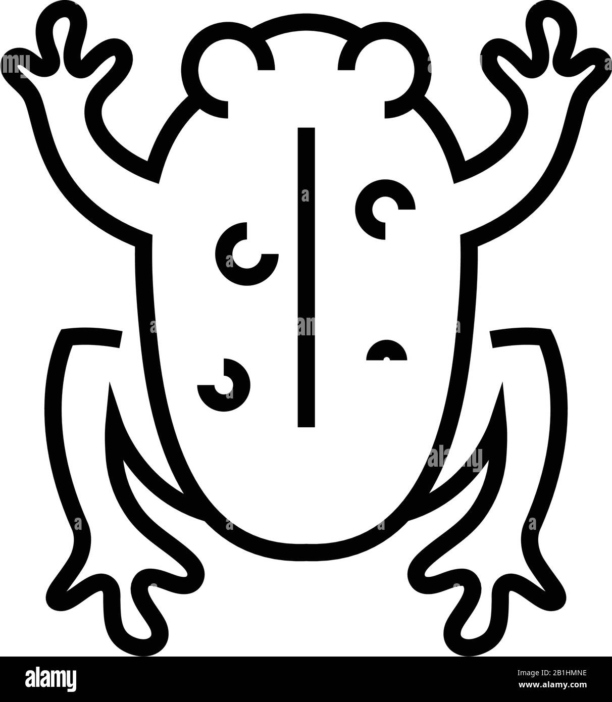 Icona della linea di esperimento Frog, simbolo concettuale, illustrazione del vettore di contorno, simbolo lineare. Illustrazione Vettoriale