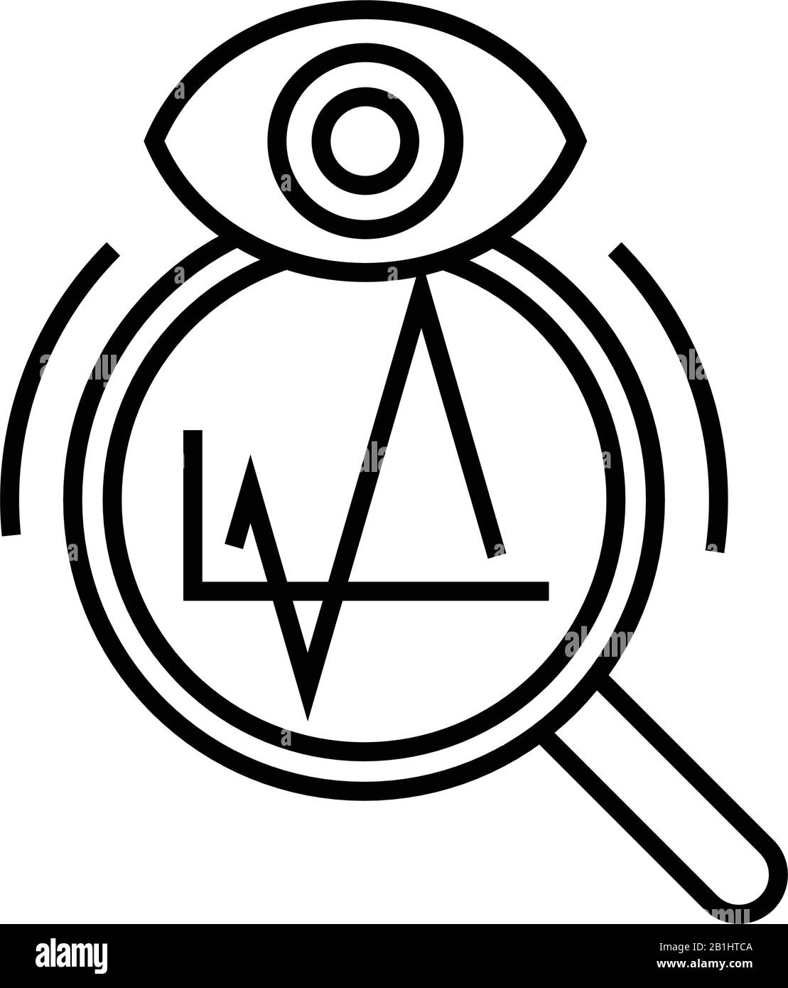Icona della linea occhi, simbolo concetto, illustrazione del vettore contorno, simbolo lineare. Illustrazione Vettoriale