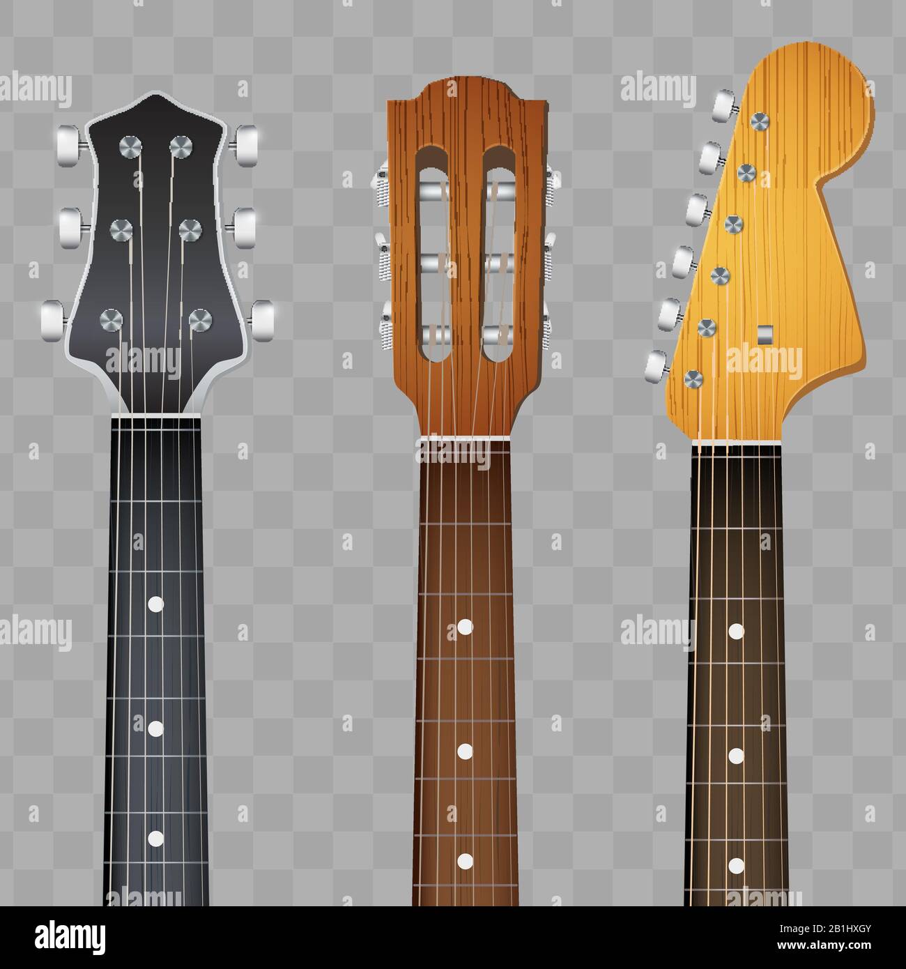 Set di chitarra fretboard collo e paletta Illustrazione Vettoriale