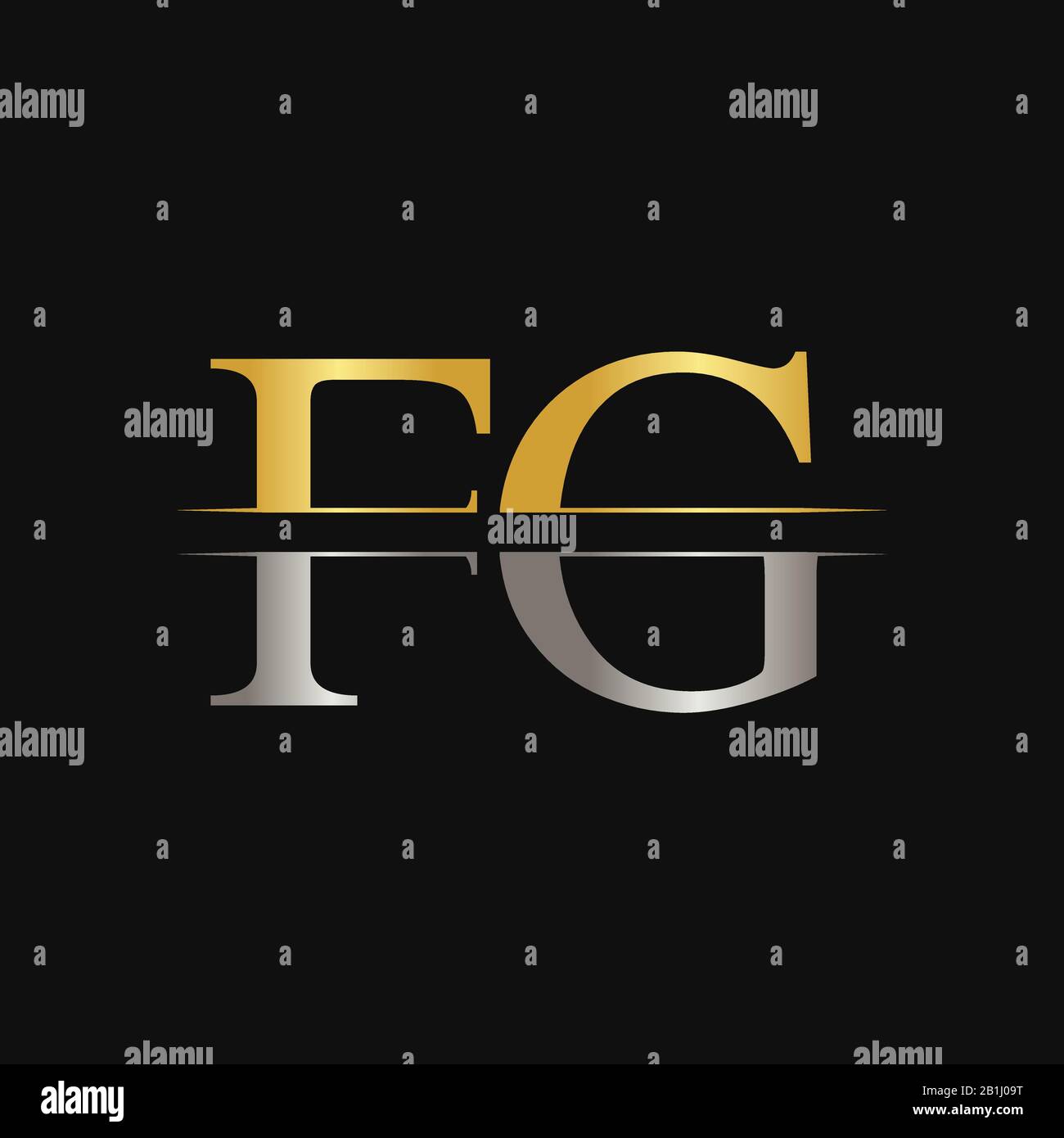 FG lettere del tipo di Logo Design template vettoriale. Lettera astratta FG logo Design Illustrazione Vettoriale