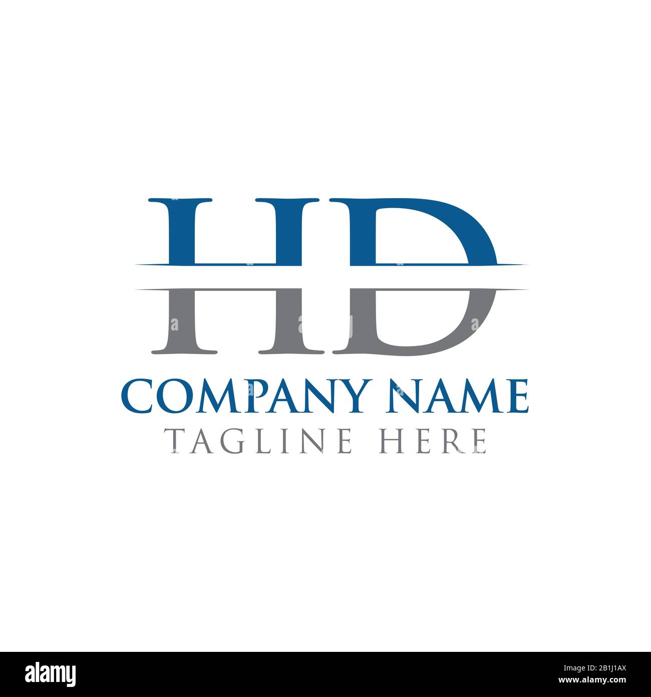 HD tipo letter Logo Design template vettoriale. Lettera astratta HD logo Design Illustrazione Vettoriale