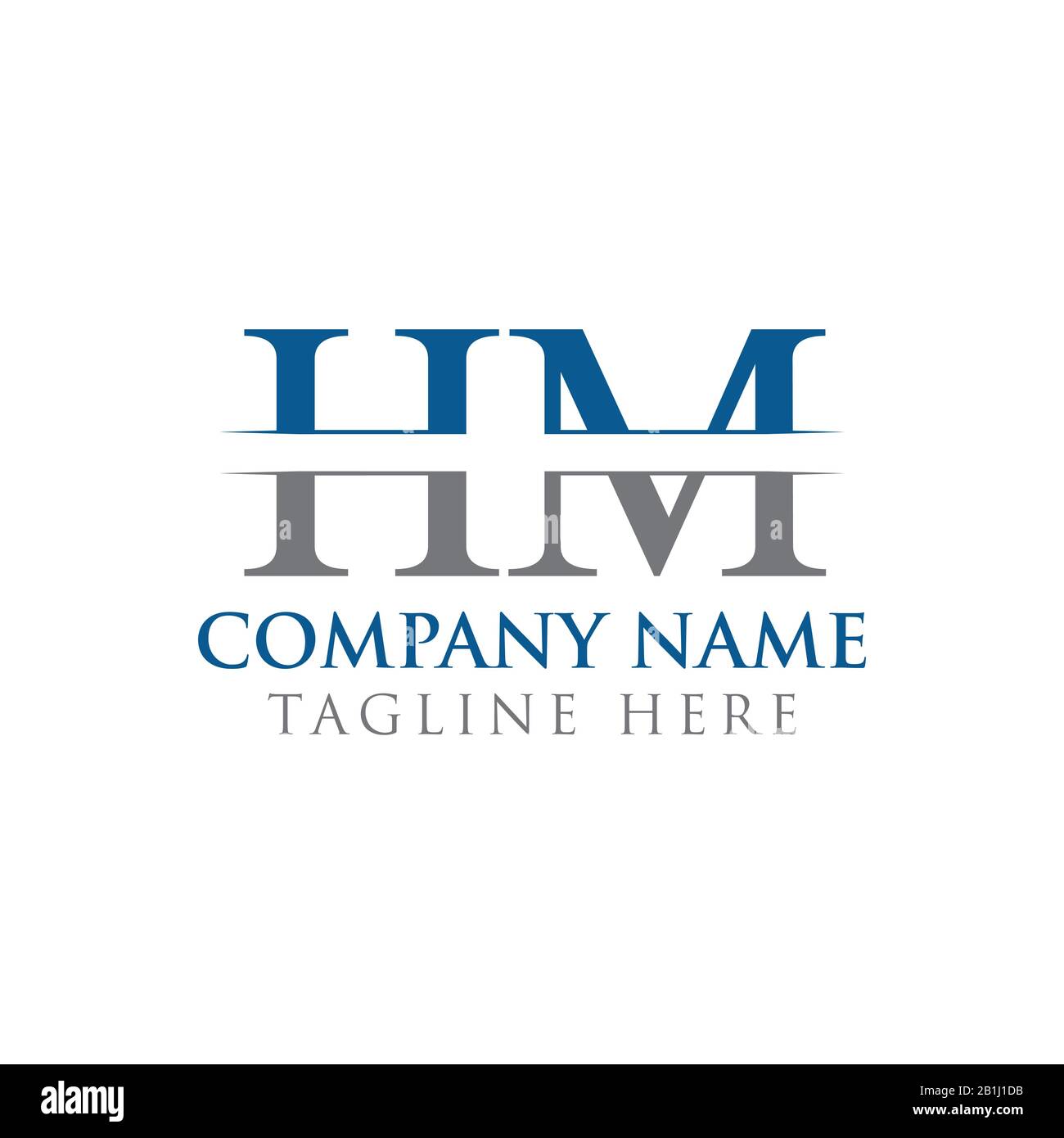 HM lettere del tipo di Logo Design template vettoriale. Lettera astratta HM logo Design Illustrazione Vettoriale