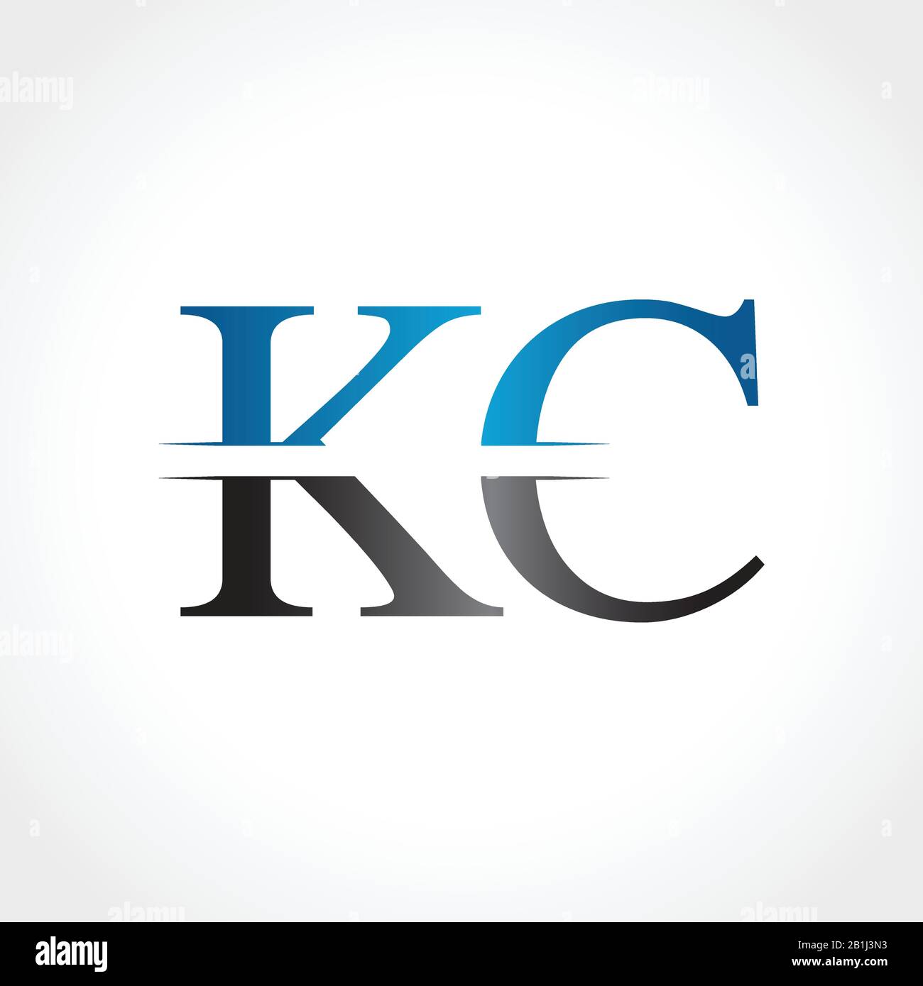 Illustrazione iniziale del vettore di disegno del logo della lettera KC. Lettera astratta KC logo Design Illustrazione Vettoriale