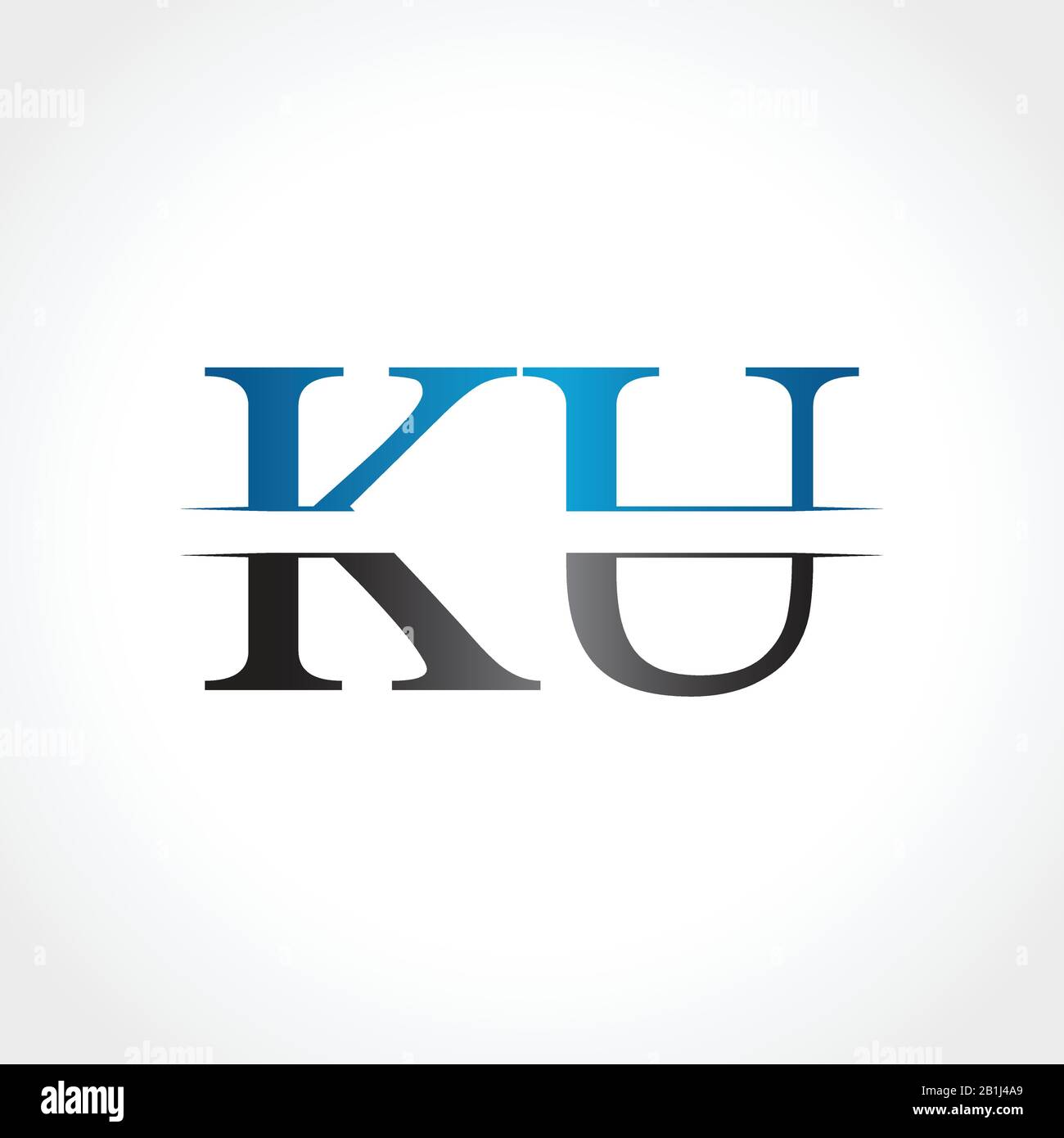 Illustrazione iniziale del vettore di disegno del logo della lettera KU. Lettera astratta disegno del logo KU Illustrazione Vettoriale