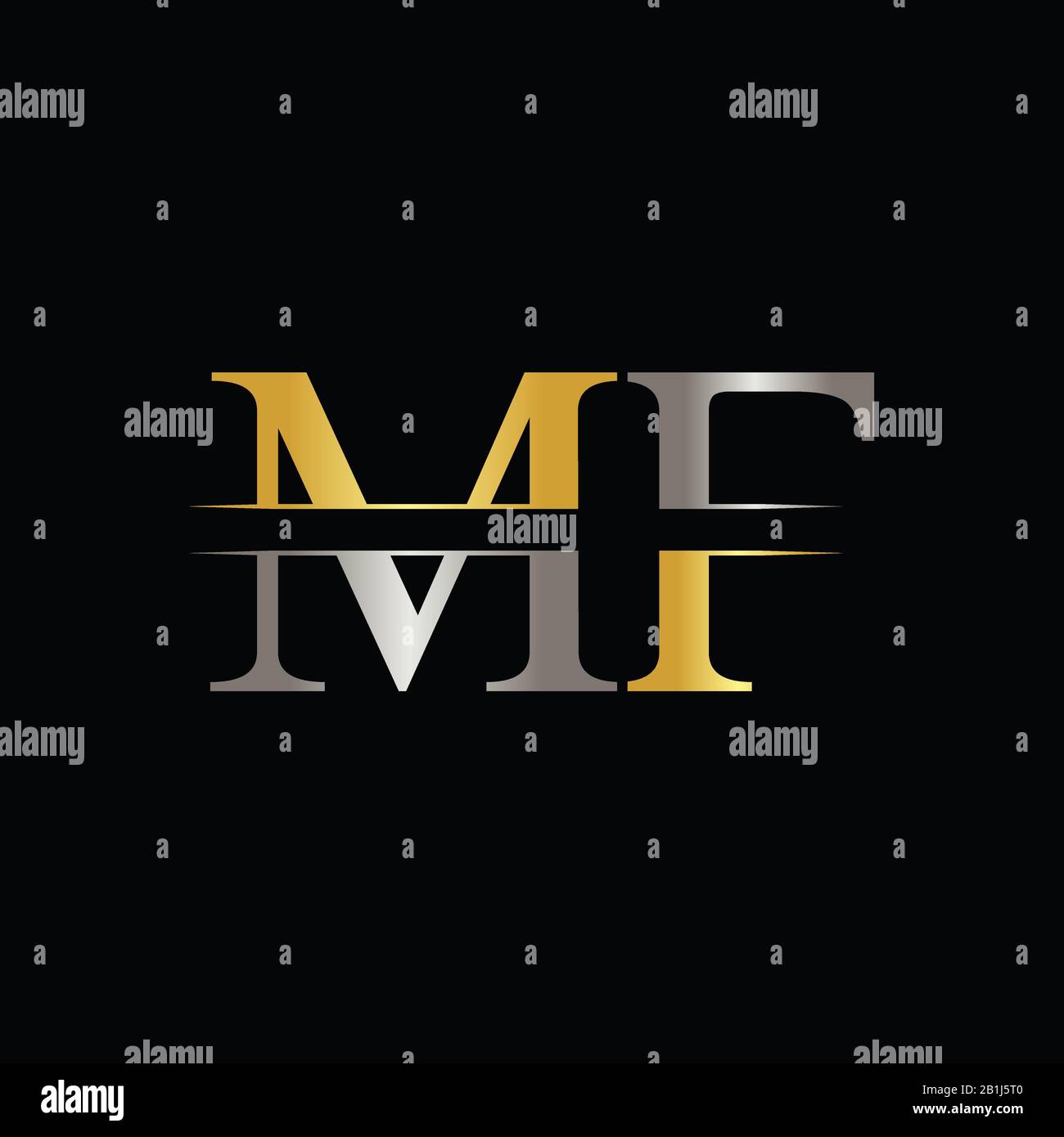 MF iniziale lettera Logo Design template vettoriale. Lettera astratta MF logo Design Illustrazione Vettoriale