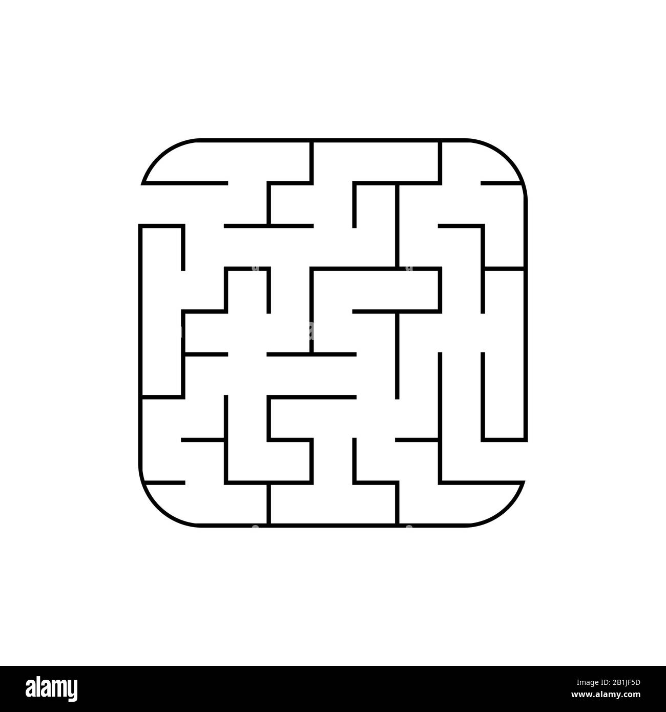 Labirinto quadrato astratto. Gioco per bambini. Puzzle per bambini. Labirinto enigma. Immagine vettoriale piatta isolata su sfondo bianco Illustrazione Vettoriale