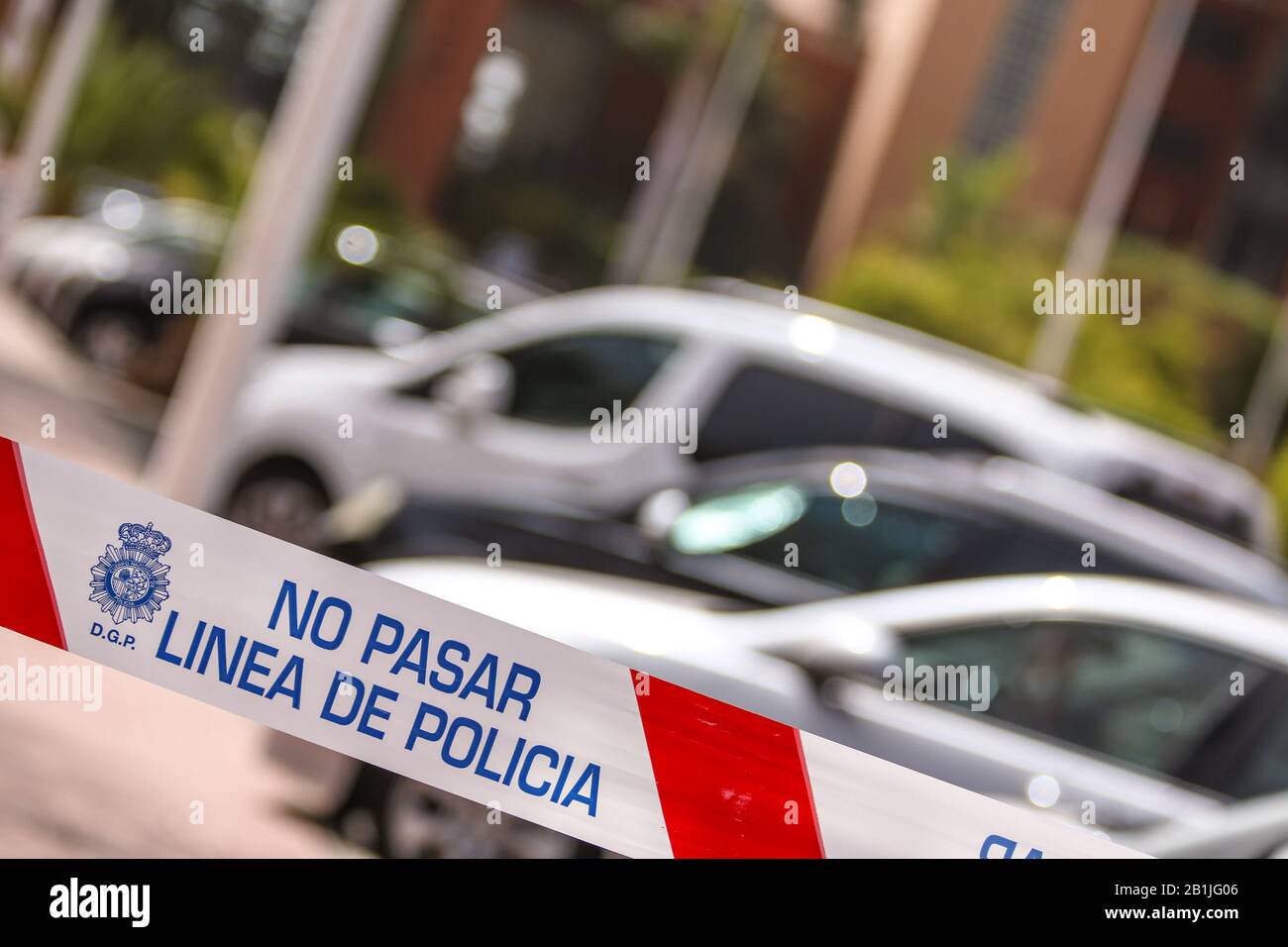 Primo caso di coronavirus a Tenerife, un risultato positivo italiano. Ha messo in quarantena l'hotel H10 Costa Adejie Palace con circa 1000 ospiti e personale. Du Foto Stock