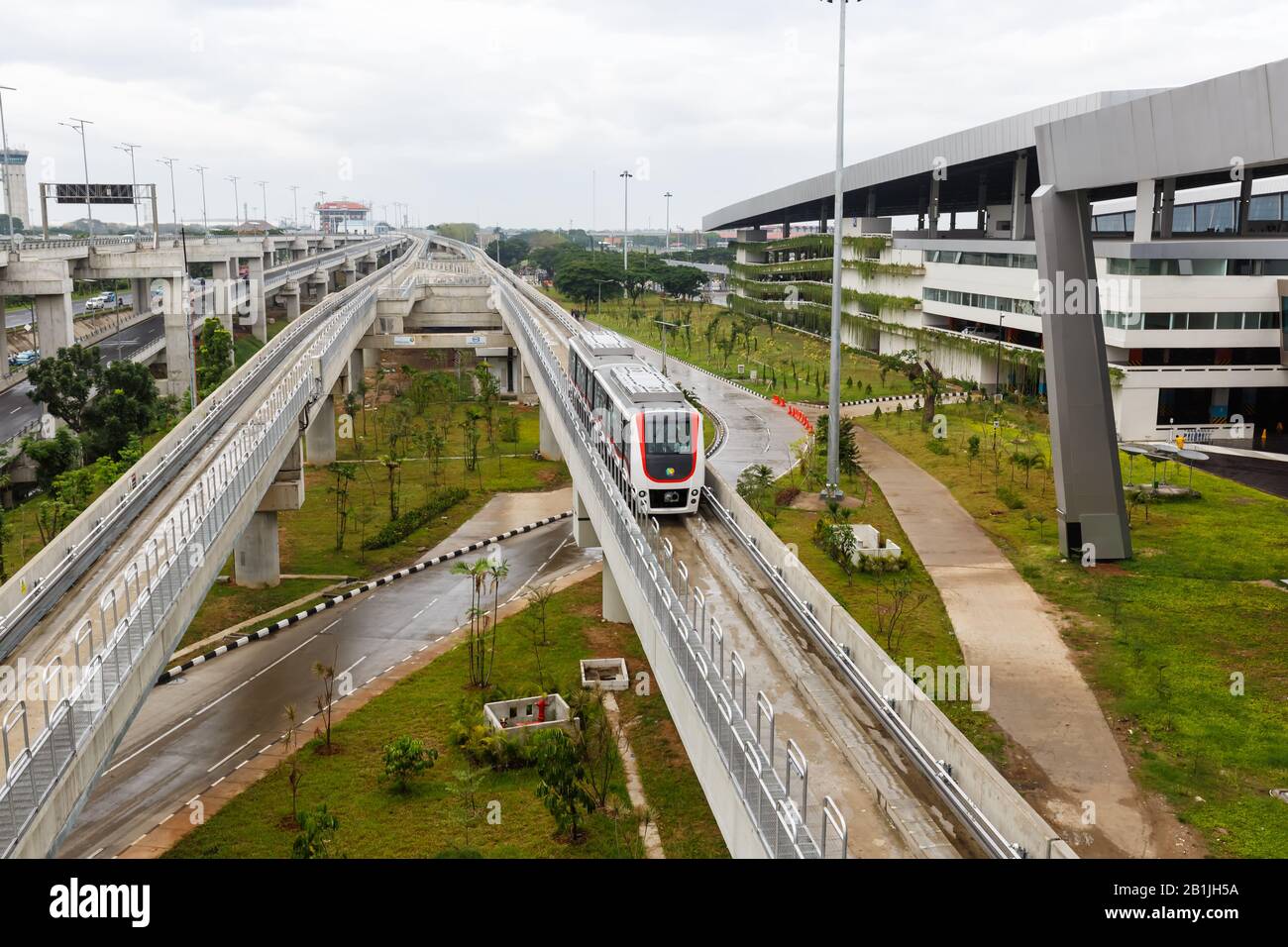 Giacarta, Indonesia - 28 gennaio 2018: People Mover all'aeroporto di Giacarta (CGK) in Indonesia. Foto Stock