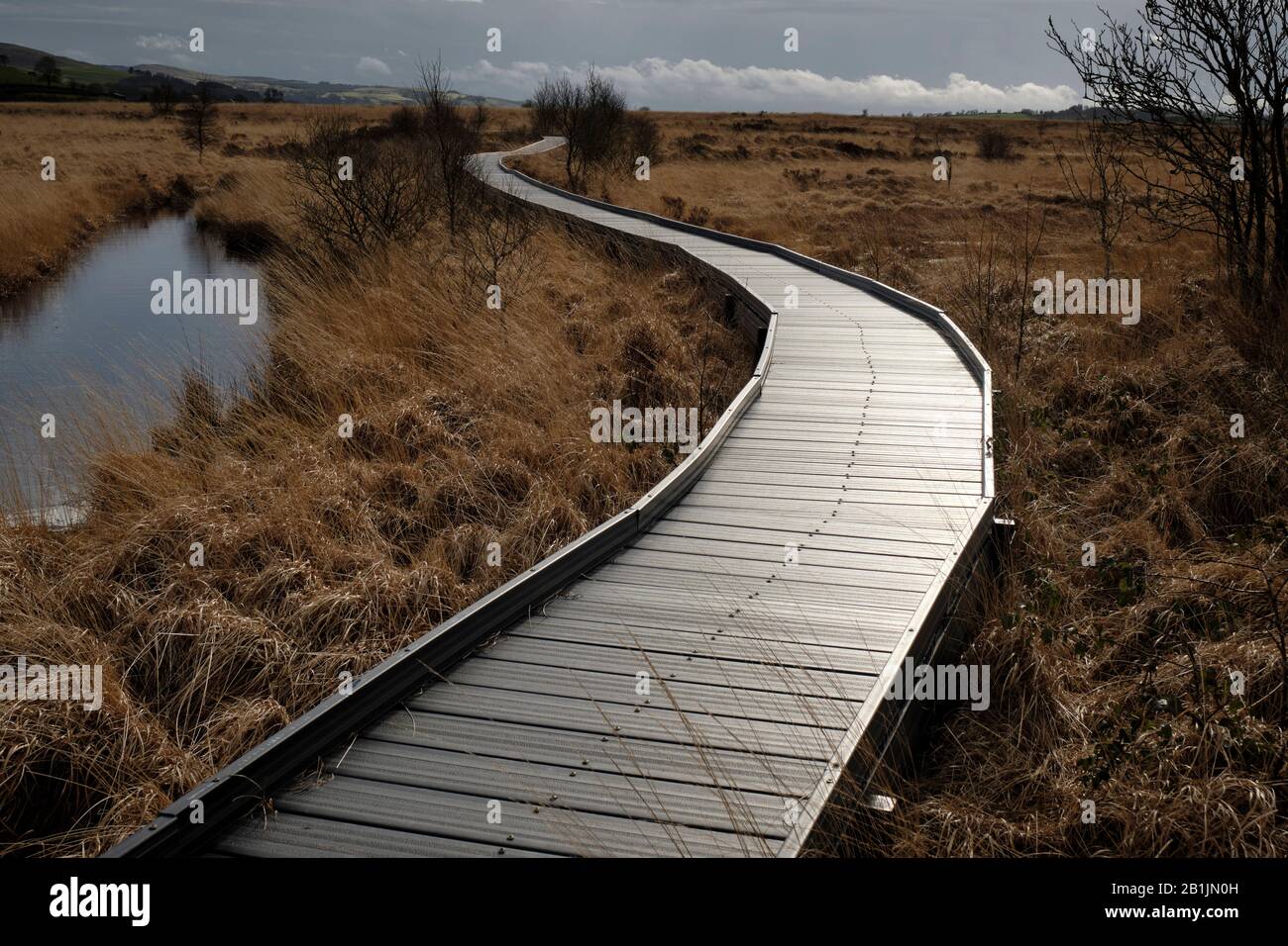 Passerella a Cars Caron che permette un facile accesso ad un terreno bagnato altrimenti molto difficile Foto Stock