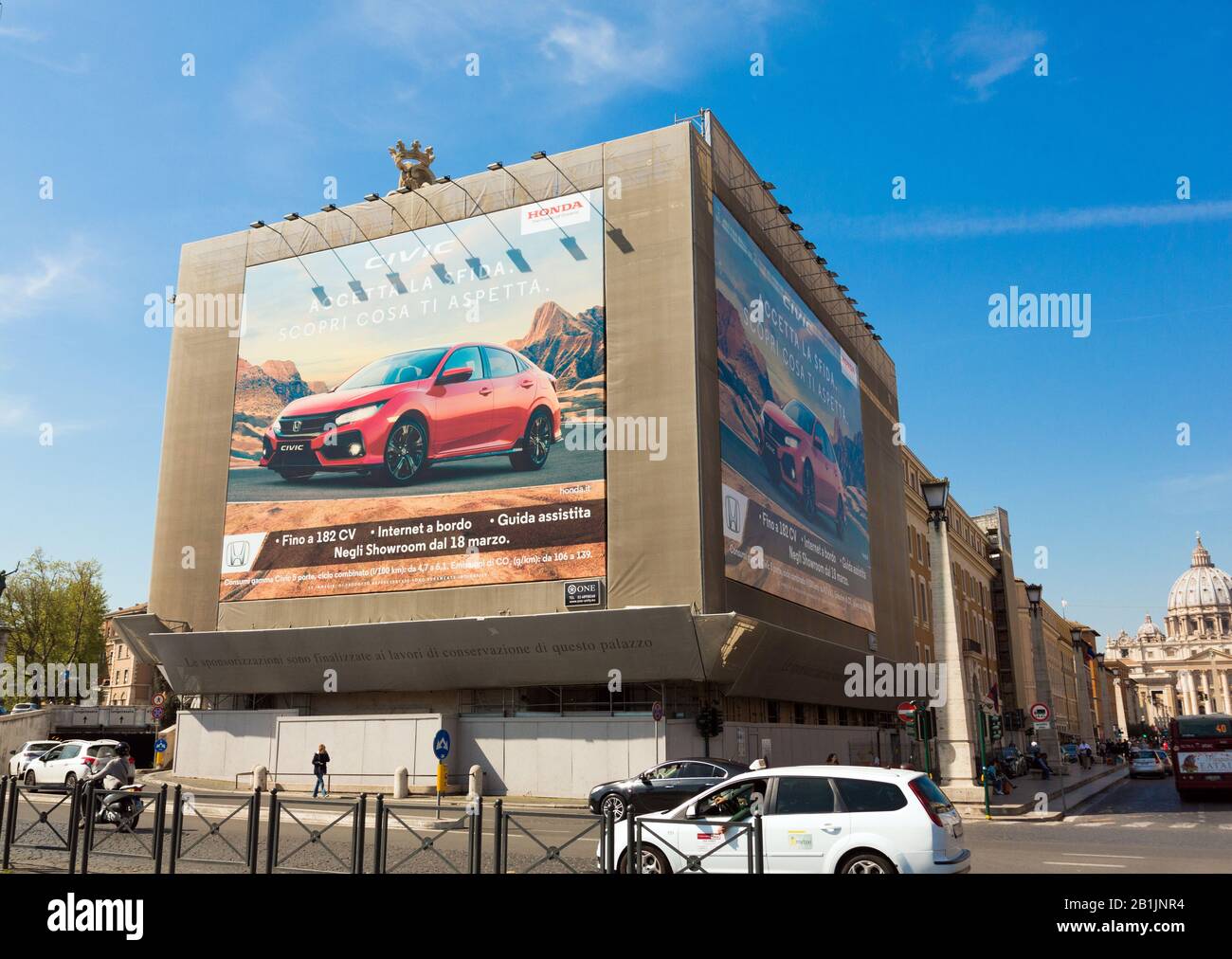 Honda Civic cartellone pubblicitario a Roma, Italia Foto Stock
