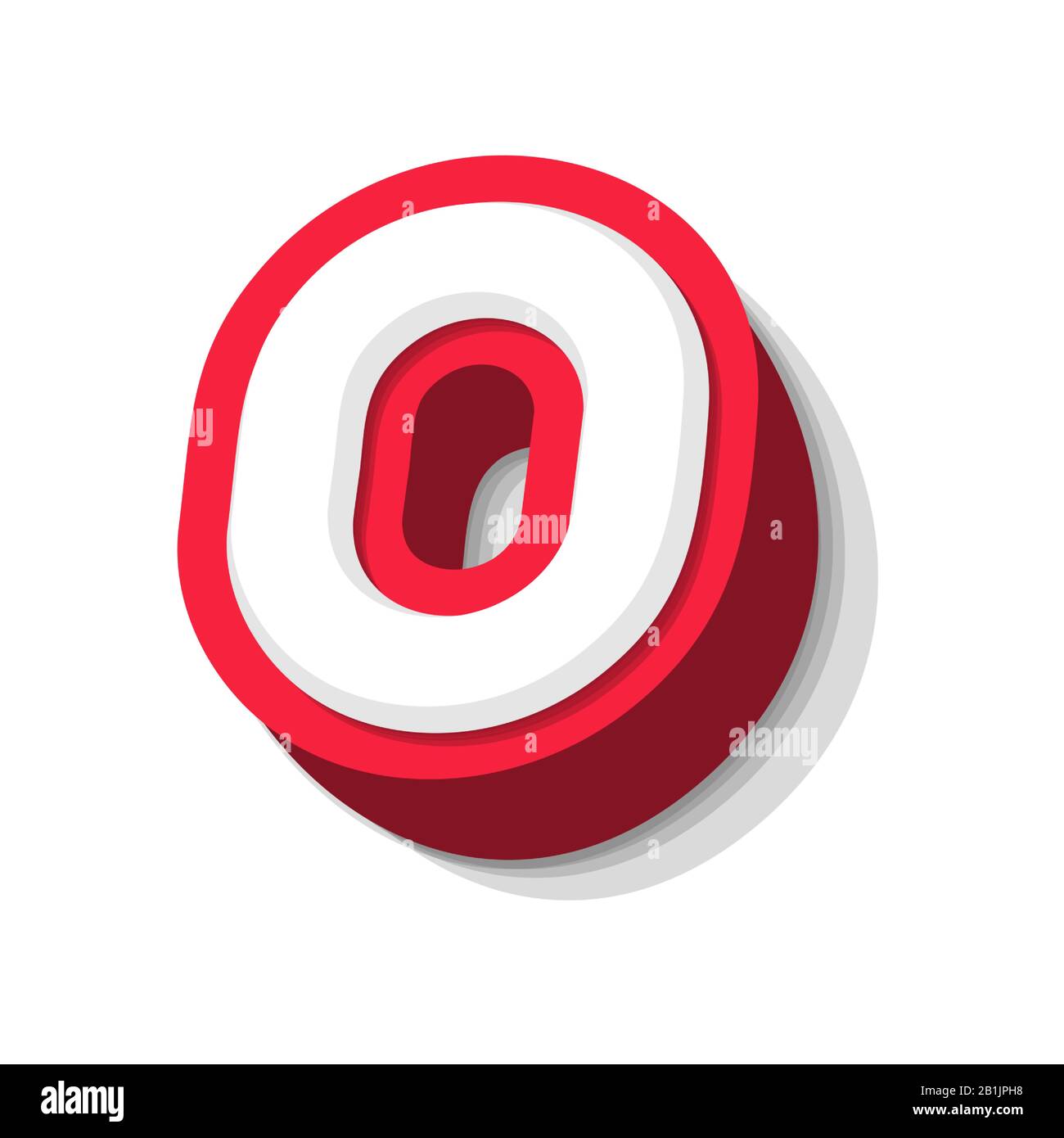 3D grassetto divertente numero 0, pesante tipo per il moderno super eroe monogramma, logo premio, grafica comic, divertente e cool poster e gioco di istruzione. Stile di estrusione Illustrazione Vettoriale