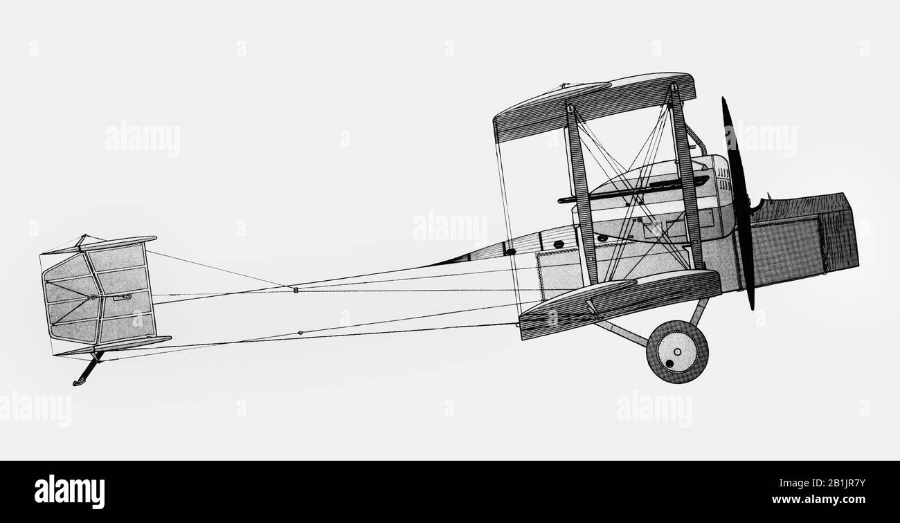 Il bombardiere Vickers Vimy della Prima guerra mondiale modificato, volato dagli aviatori britannici John Alcock e Arthur Brown quando fecero il primo volo transatlantico non-stop nel giugno 1919. Dopo aver volato da St. John's, Terranova, a Clifden, Connemara, County Galway, Irlanda, il Segretario di Stato per Air, Winston Churchill, Ha presentato loro il premio Daily Mail per la prima traversata dell'Oceano Atlantico in aereo in 'meno di 72 ore consecutive'. UNA piccola quantità di posta è stata trasportata sul volo, facendone il primo volo transatlantico per posta aerea. Foto Stock