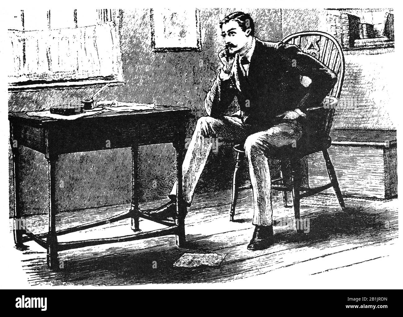 Uno schizzo del redattore del News Chronical, un giornale britannico della fine 1940s. Foto Stock