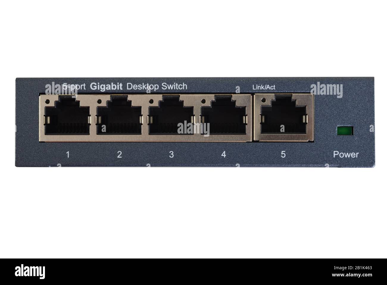 Primo collegamento dello switch di rete Gigabit ethernet a 5 porte Foto Stock