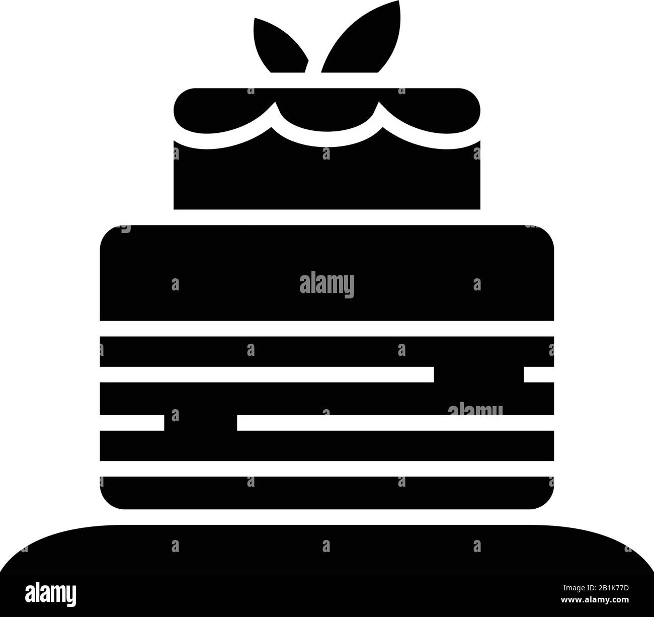 Icona Cake black, illustrazione concettuale, simbolo vettoriale piatto, simbolo glifo. Illustrazione Vettoriale