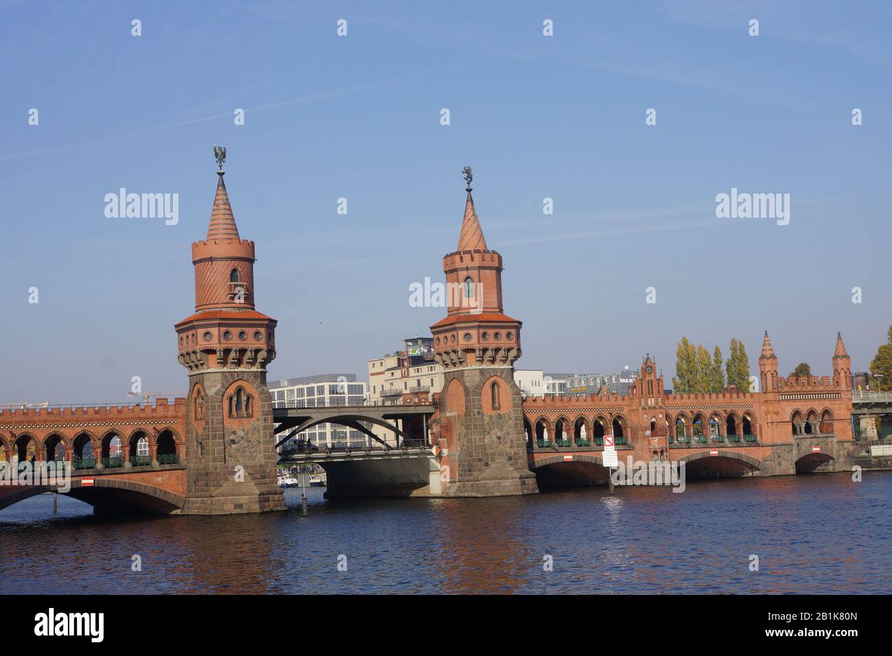 Baudenkmal Oberbaumbrücke, Berlino, Deutschland Foto Stock