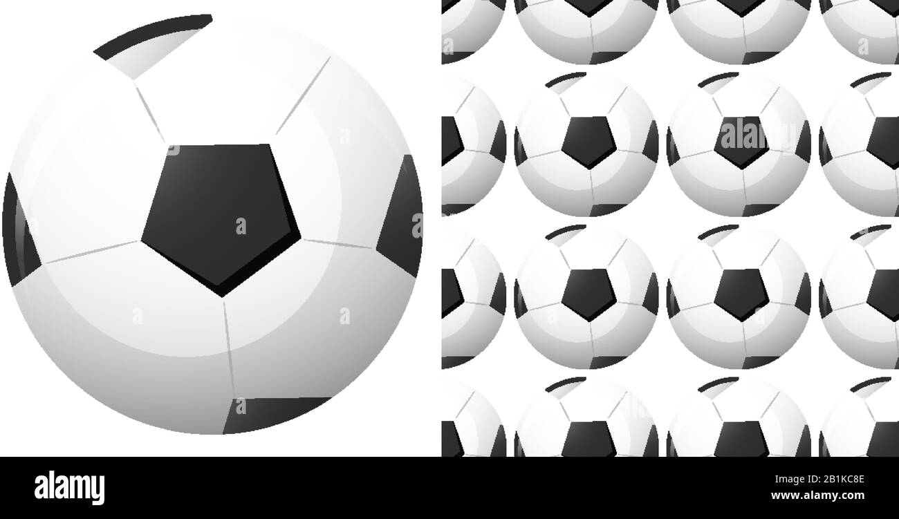 Design senza cuciture con illustrazione del calcio Illustrazione Vettoriale