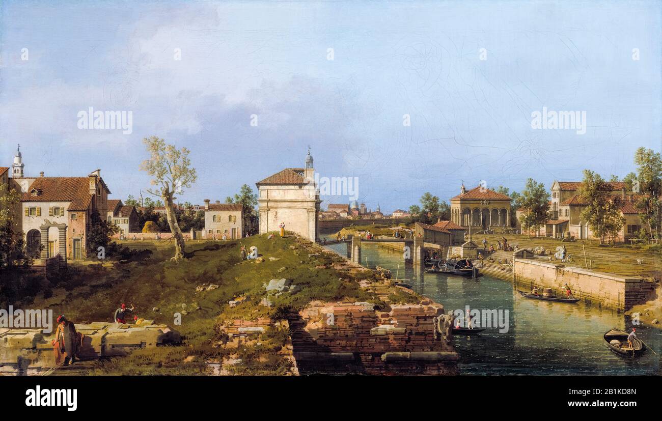 Canaletto, La Porta Portello, Padova, pittura, 1735-1740 Foto Stock